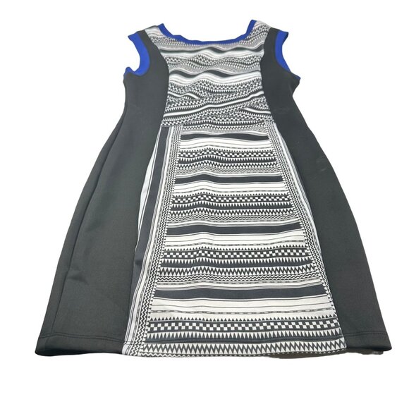 Deb Women's Size Medium Dress Sleeveless Geometric Black White Preowned - Picture 1 of 12